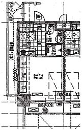 TOTSURESIDENCESHIBA 1Kの間取図画像