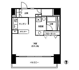 ParkCube東品川 ワンルームの間取図画像