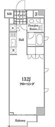 グレイスコート白金 ワンルームの間取図画像