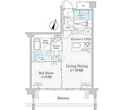 バウスステージ広尾 1LDKの間取図画像