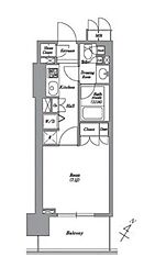 レキシントン・スクエア白金高輪 1Kの間取図画像