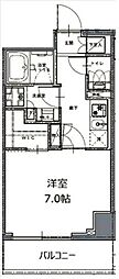 レジディア白金高輪2 1Kの間取図画像