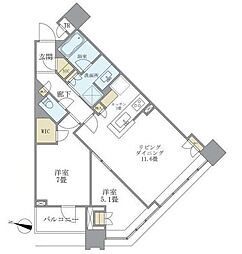 ブリリアタワーズ目黒ノースレジデンス 2LDKの間取図画像