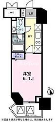 レジディア高輪桂坂 1Kの間取図画像