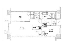 PRIMEURBAN目黒リバーフロント 2LDKの間取図画像