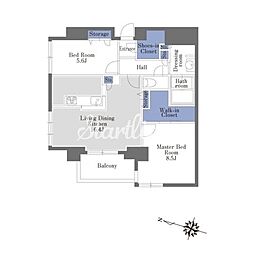 CONFORT池田山 2LDKの間取図画像