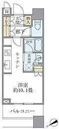 ブリリアタワーズ目黒サウスレジデンス ワンルームの間取図画像