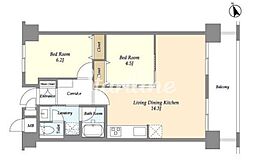 COMFORIA芝浦2 2LDKの間取図画像