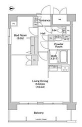 COMFORIA東品川 1LDKの間取図画像
