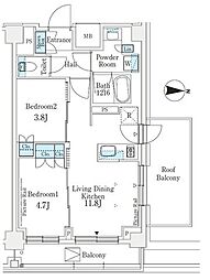 J.GRANCourt品川西大井EAST 2LDKの間取図画像
