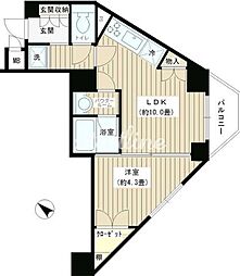 白金台グリーン・リーブス 1LDKの間取図画像