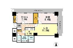 品川シーサイドビュータワー2 2LDKの間取図画像