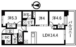 アクティ目黒駅前1号棟 3LDKの間取図画像