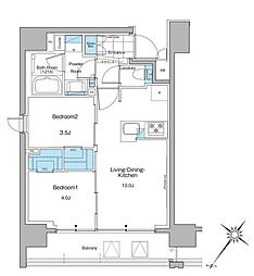 ルフォンプログレ西大井プレミア 2LDKの間取図画像