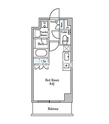 ディームス麻布狸穴町 ワンルームの間取図画像