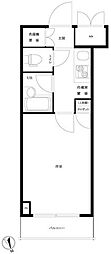 ルーブル三田 1Kの間取図画像