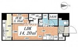 パークルール大手町 5階1LDKの間取り