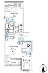 ジオエント秋葉原 10階2LDKの間取り