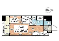 パークルール大手町 3階1LDKの間取り