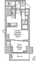 コートレジデンス南大塚 14階1LDKの間取り