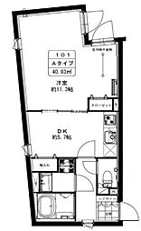 カーサブリランテ本駒込 1階1DKの間取り