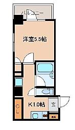 レジディア文京湯島II 3階1Kの間取り