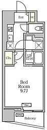 コートレジデンス南大塚 13階1Kの間取り