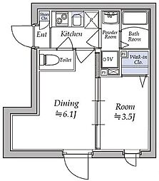 アトリオフラッツ湯島 5階1DKの間取り