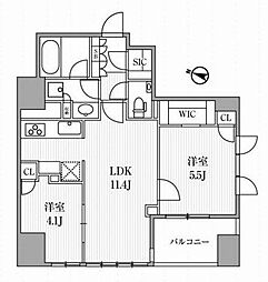 ディームス大手町ノース 6階2LDKの間取り