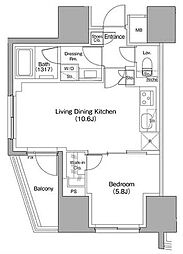 ザ・パークハビオ本郷菊坂 10階1LDKの間取り