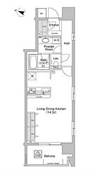 コンフォリア神田神保町 9階ワンルームの間取り