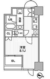 東神田テラスレジデンス 9階1Kの間取り