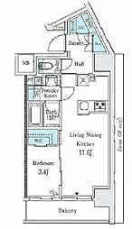 Primal御茶ノ水 1LDKの間取図画像