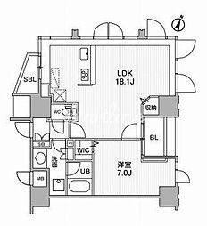 東神田テラスレジデンス 1LDKの間取図画像