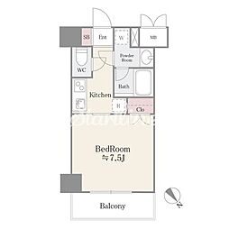 GraceVilla御茶ノ水 1Kの間取図画像