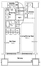 パークアクシス御茶ノ水ステージ 1LDKの間取図画像
