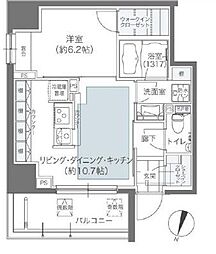 メゾンカルム本郷 1LDKの間取図画像