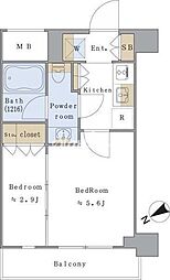 ブリリアイスト文京茗荷谷 2Kの間取図画像