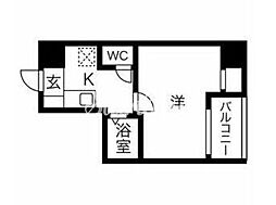 スカイコート文京湯島 1Kの間取図画像