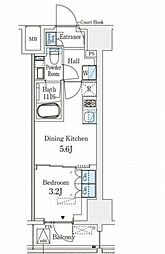 ベルファース神田神保町 1DKの間取図画像