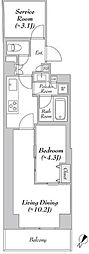 ルミーク文京千石 1SKの間取図画像