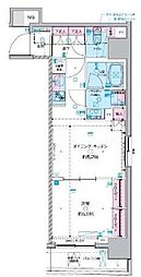 ジェノヴィア東神田グリーンヴェール 1DKの間取図画像