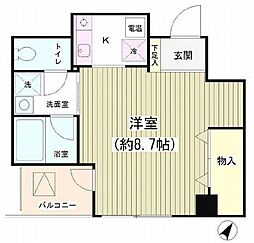 TKR神田多町 1Kの間取図画像