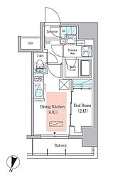 アーバネックス千代田淡路町 1DKの間取図画像