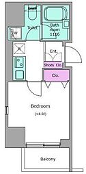 レジディア文京本郷2 1Kの間取図画像