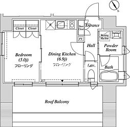 カーサスプレンディッド小石川 1DKの間取図画像