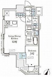 ベルファース神田神保町 1LDKの間取図画像
