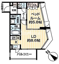 クオリア御茶ノ水 1LDKの間取図画像
