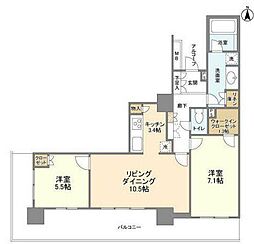 パークタワー秋葉原 2LDKの間取図画像
