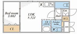 リーガランド文京千石 1LDKの間取図画像